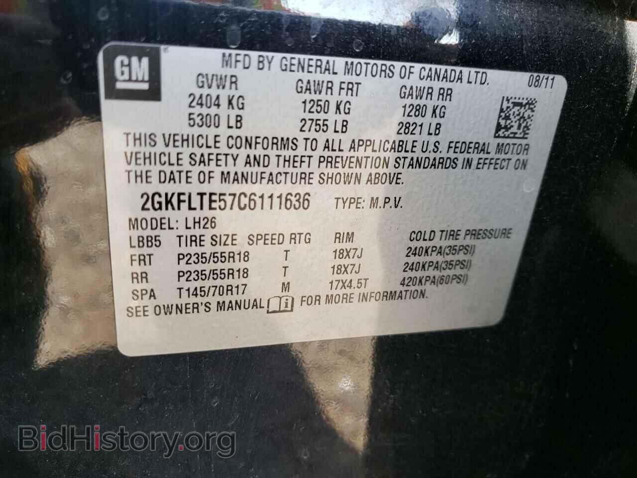 2012 GMC TERRAIN - VIN: 2GKFLTE57C6111636 - Photo 10