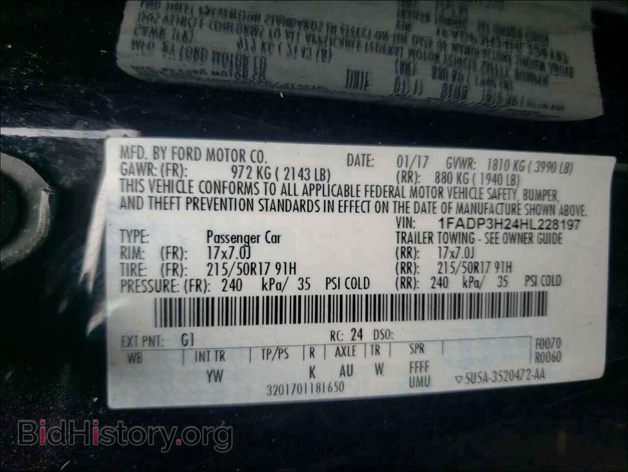 2017 FORD FOCUS - VIN: 1FADP3H24HL228197 - Photo 10