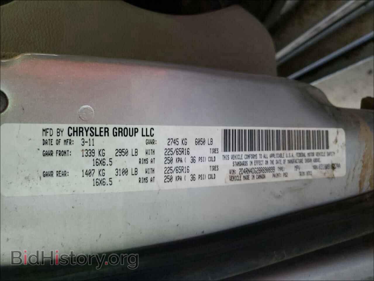 2011 DODGE GRAND CARA - VIN: 2D4RN4DG2BR690899 - Фото 10