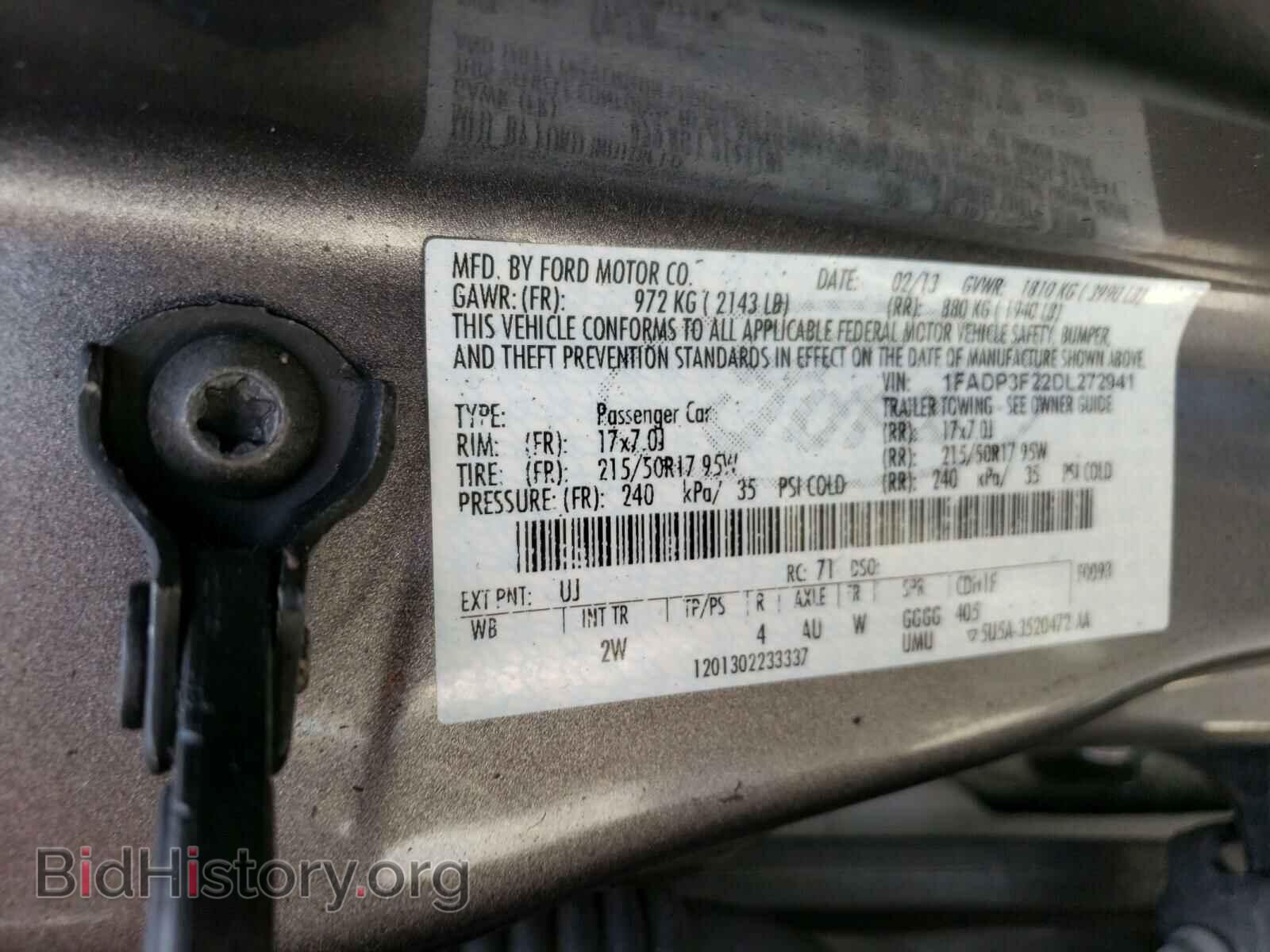 2013 FORD FOCUS - VIN: 1FADP3F22DL272941 - Фото 10