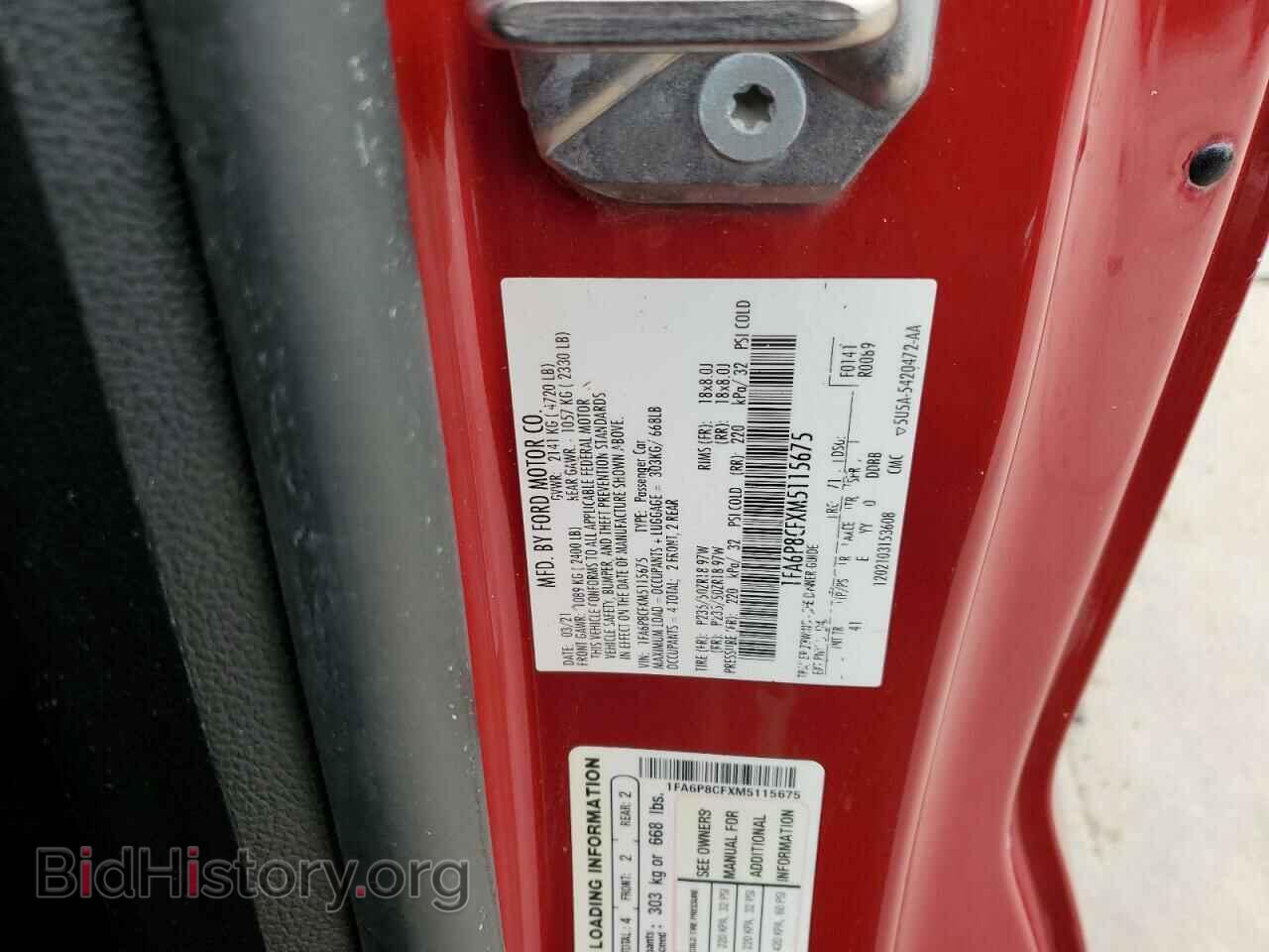 2021 FORD MUSTANG - VIN: 1FA6P8CFXM5115675 - Фото 12