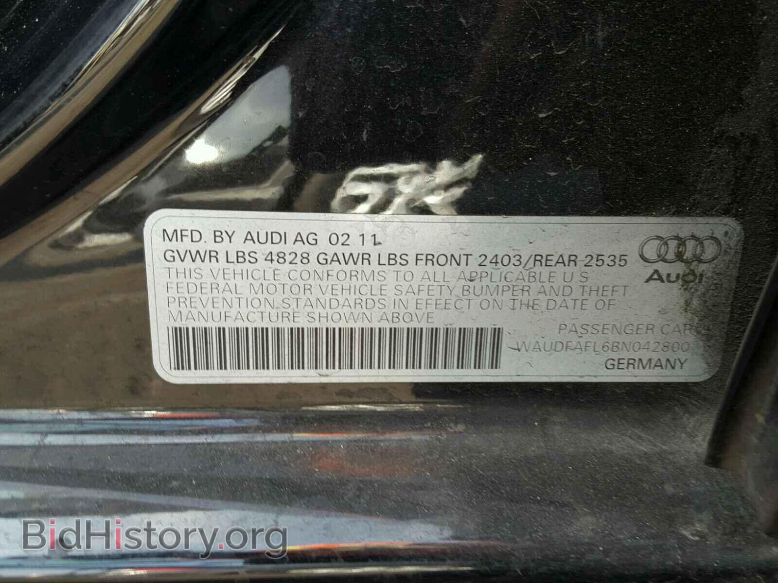 2011 AUDI A4 - VIN: WAUDFAFL6BN042800 - Photo 10
