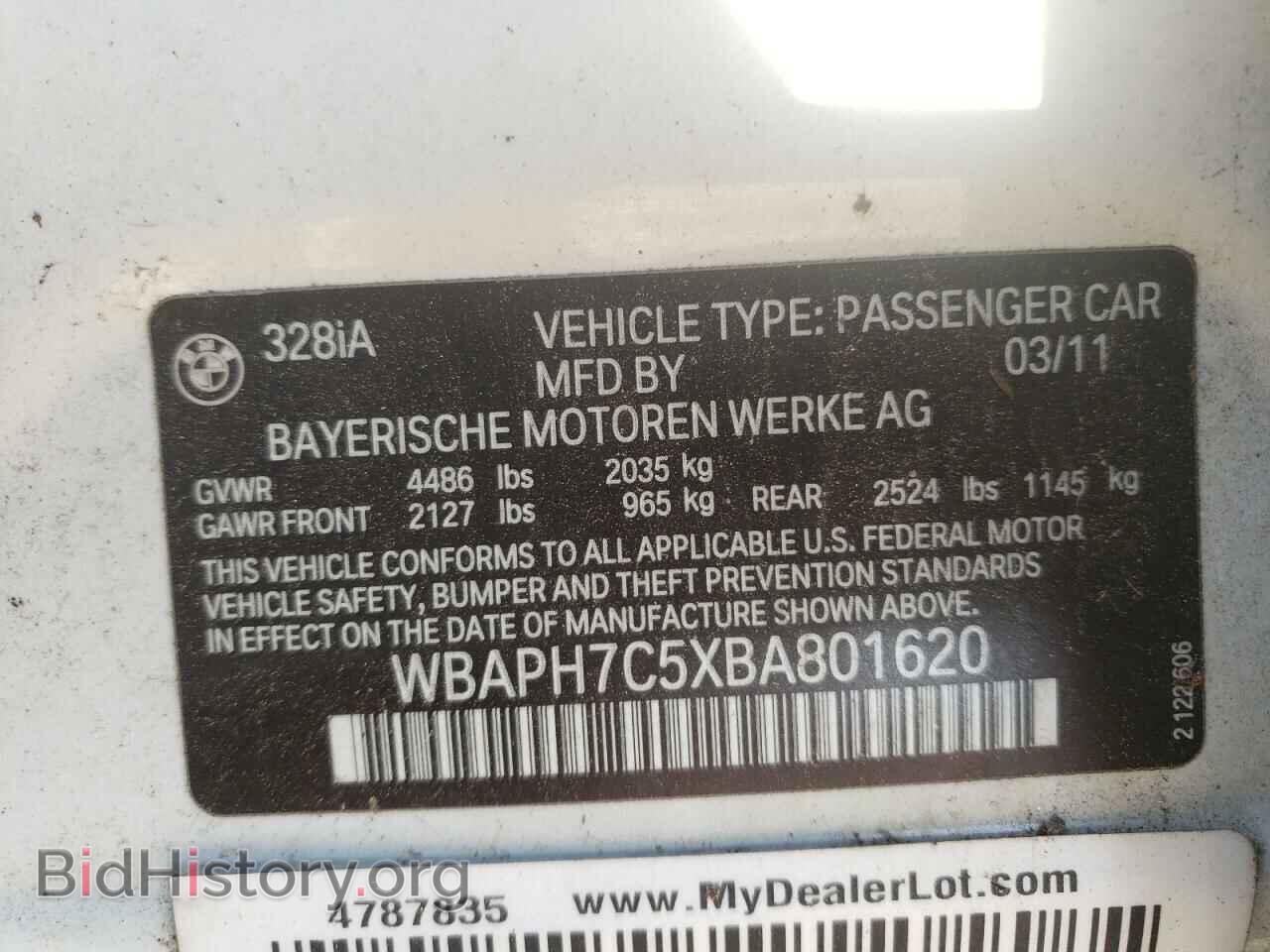 2011 BMW 3 SERIES - VIN: WBAPH7C5XBA801620 - Фото 10