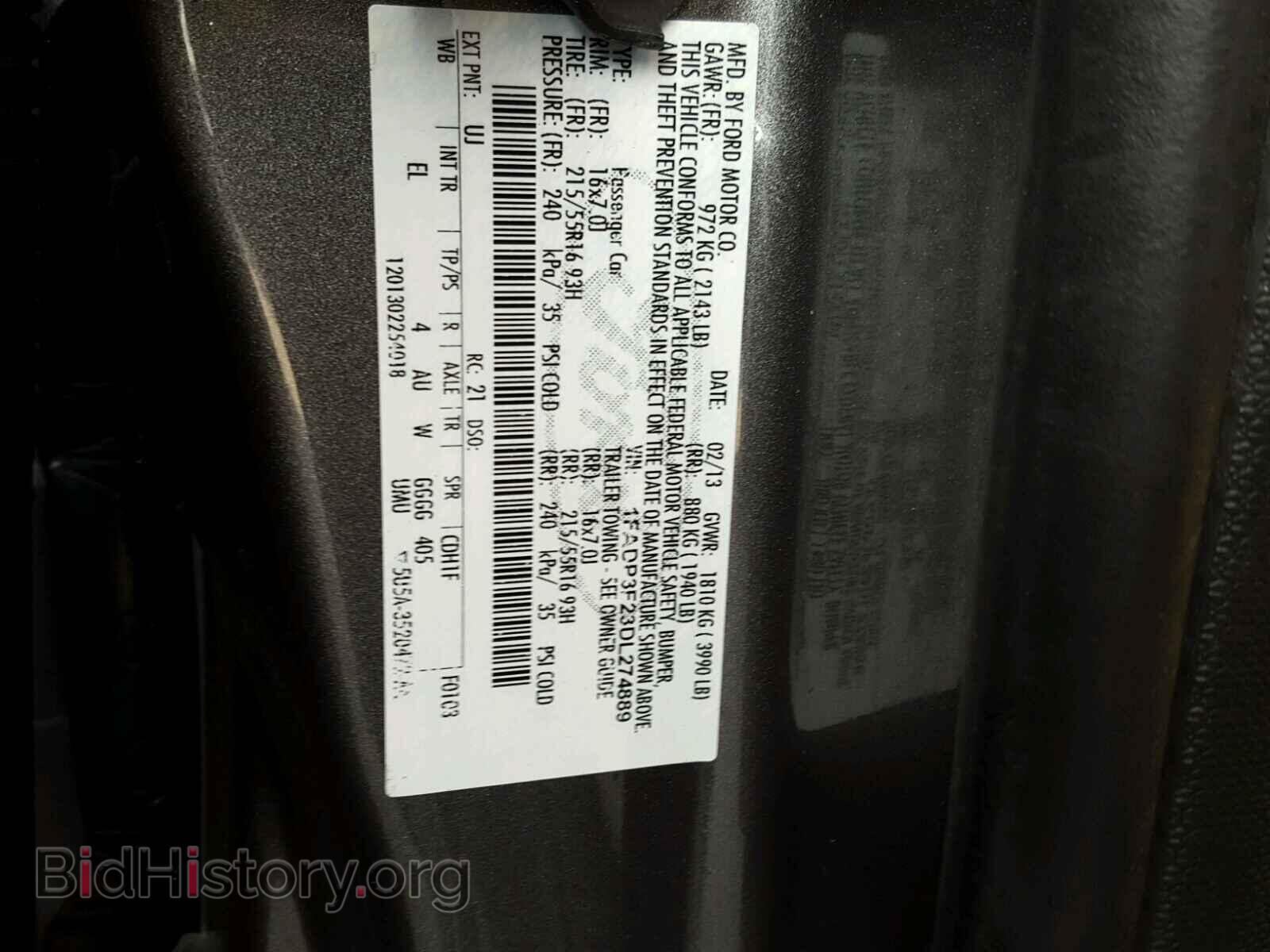 2013 FORD FOCUS - VIN: 1FADP3F23DL274889 - Фото 10