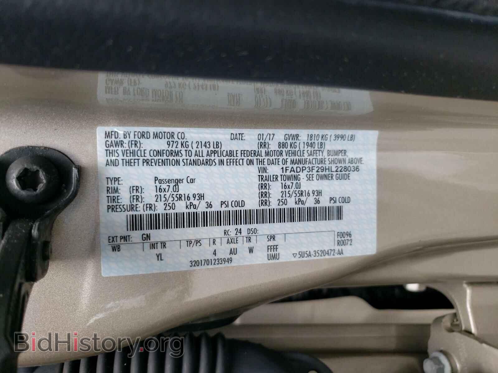 2017 FORD FOCUS - VIN: 1FADP3F29HL228036 - Photo 10
