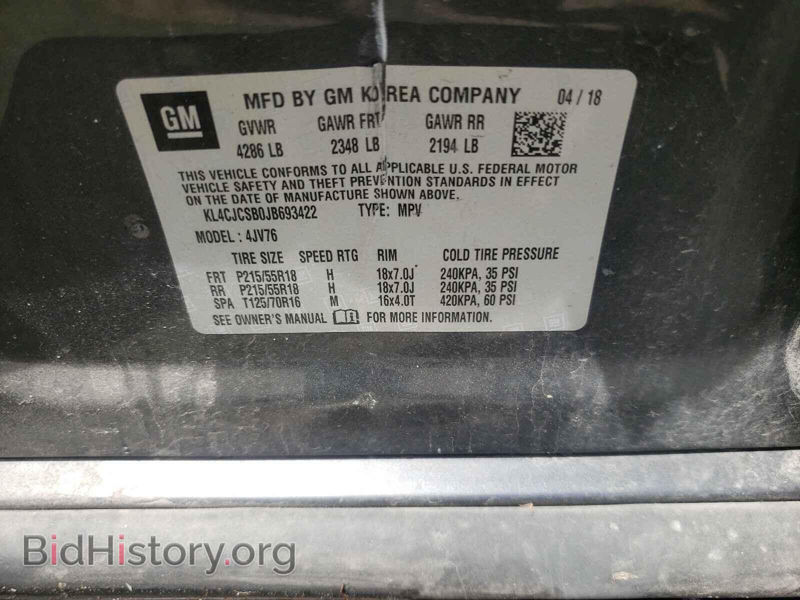 2018 BUICK ENCORE - VIN: KL4CJCSB0JB693422 - Photo 10