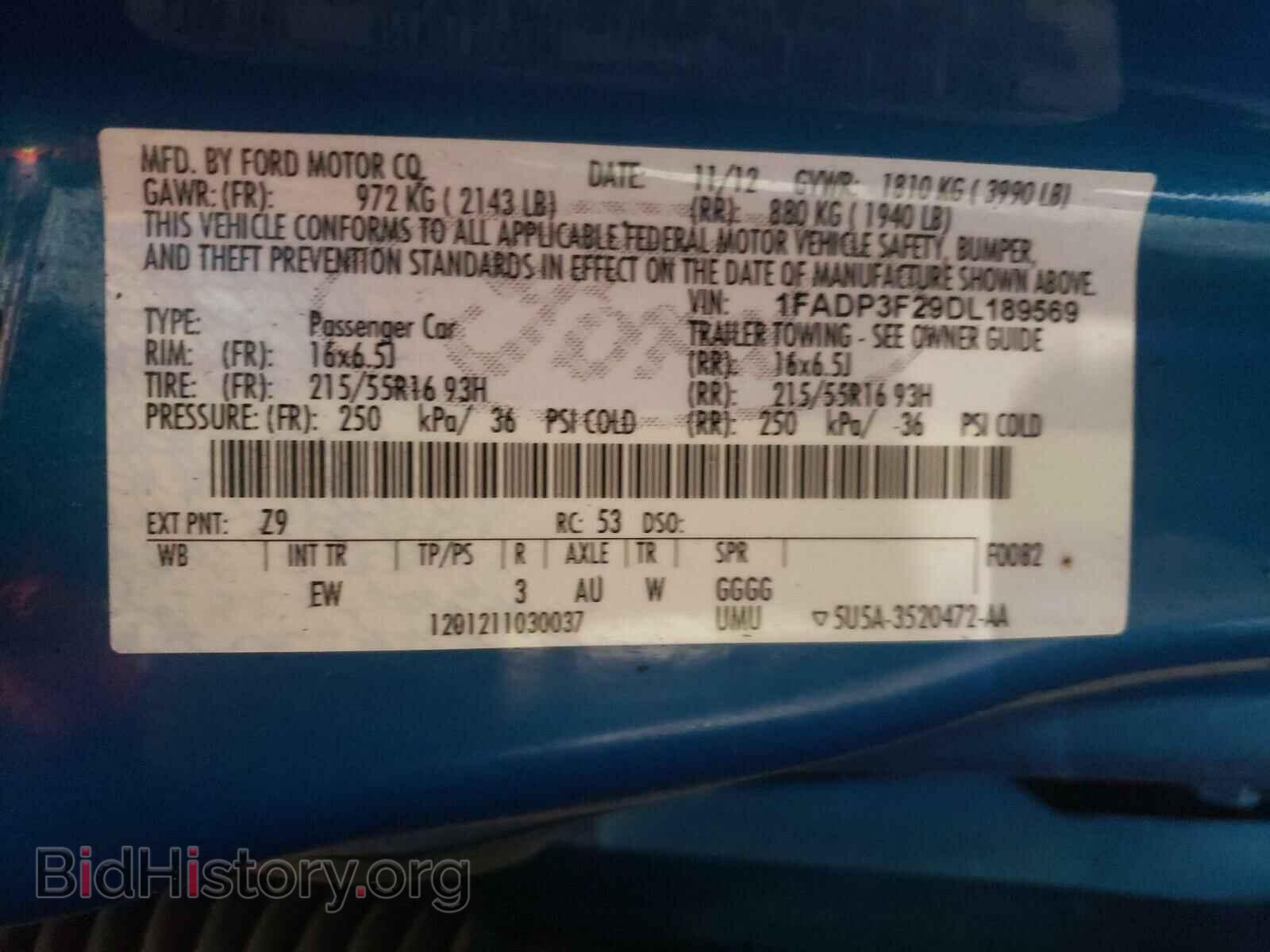 2013 FORD FOCUS - VIN: 1FADP3F29DL189569 - Фото 10
