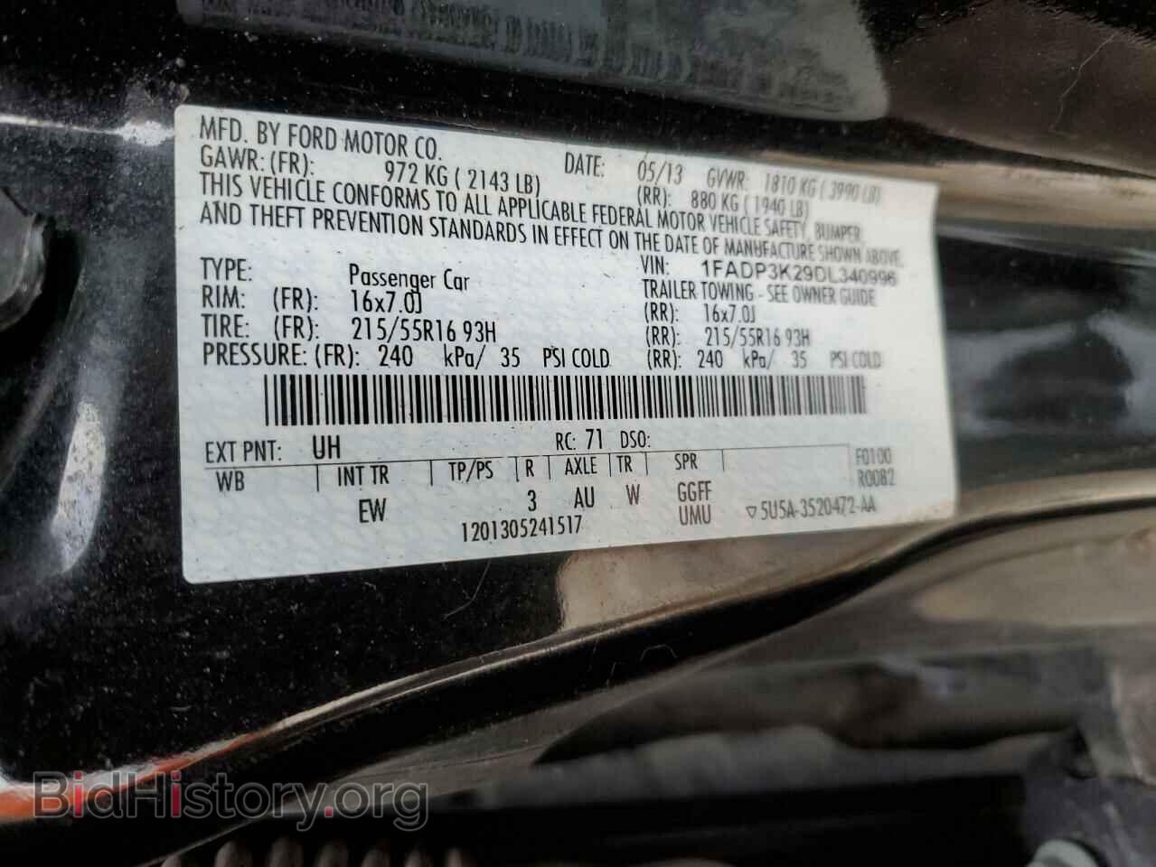 2013 FORD FOCUS - VIN: 1FADP3K29DL340996 - Фото 12