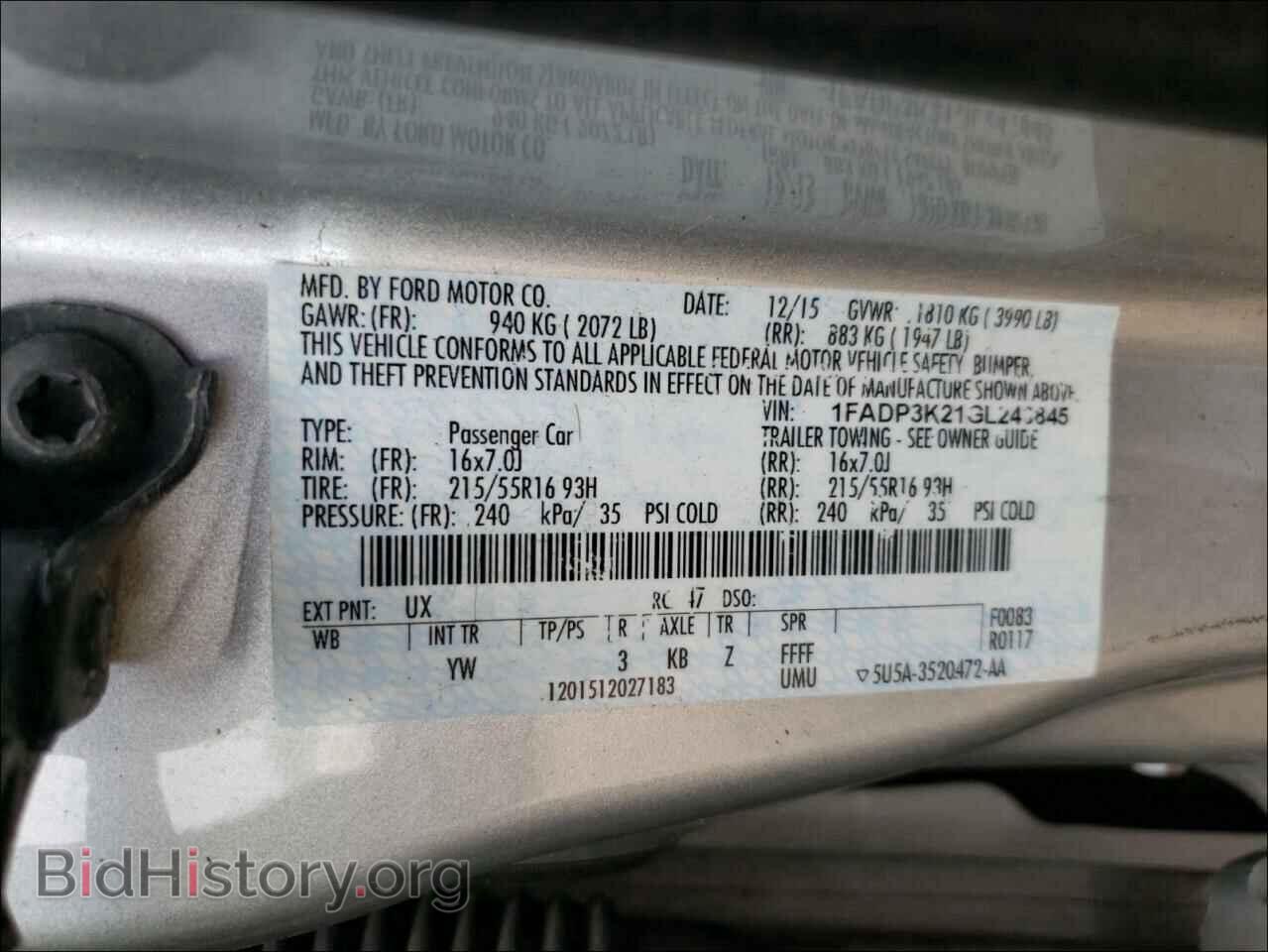 2016 FORD FOCUS - VIN: 1FADP3K21GL243845 - Фото 10