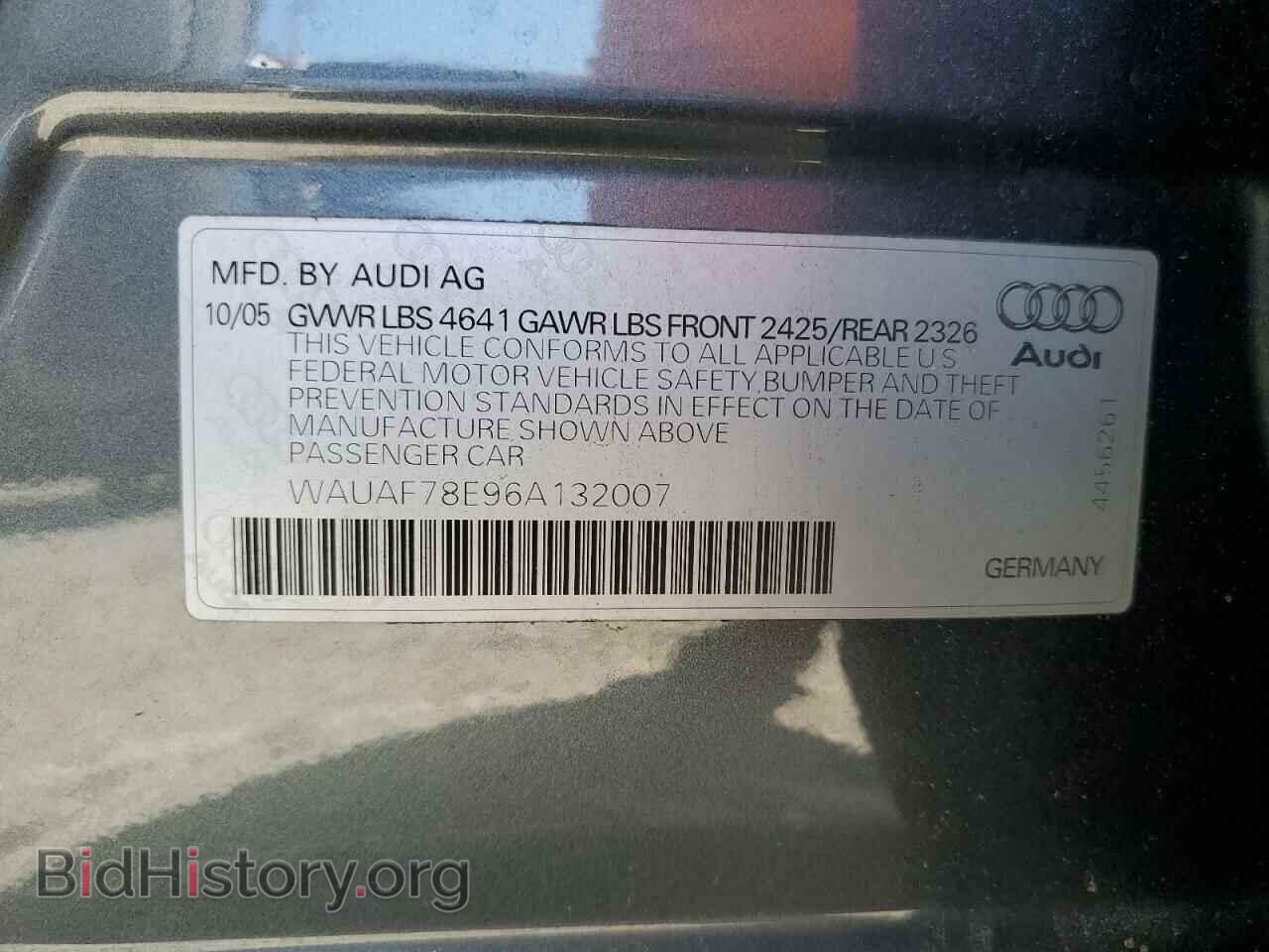 2006 AUDI A4 - VIN: WAUAF78E96A132007 - Фото 12