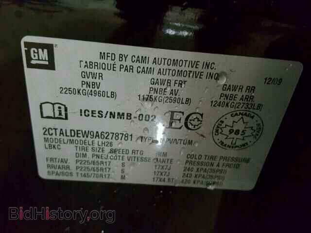 2010 GMC TERRAIN - VIN: 2CTALDEW9A6278781 - Photo 10