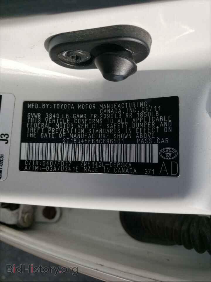 2011 TOYOTA COROLLA - VIN: 2T1BU4EE6BC686501 - Фото 10