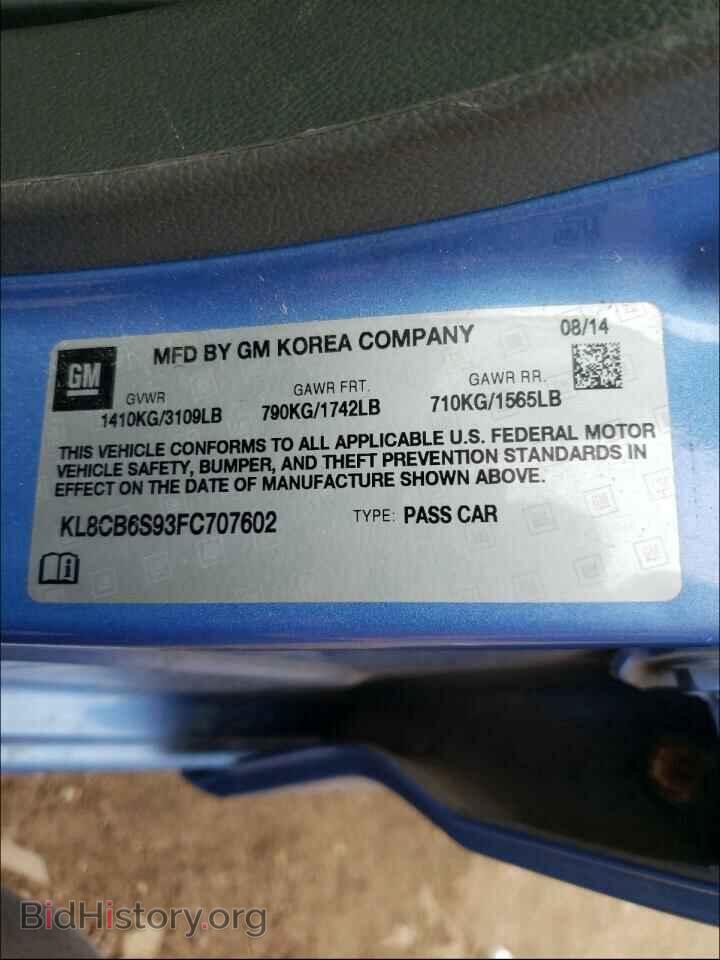 2015 CHEVROLET SPARK - VIN: KL8CB6S93FC707602 - Фото 10