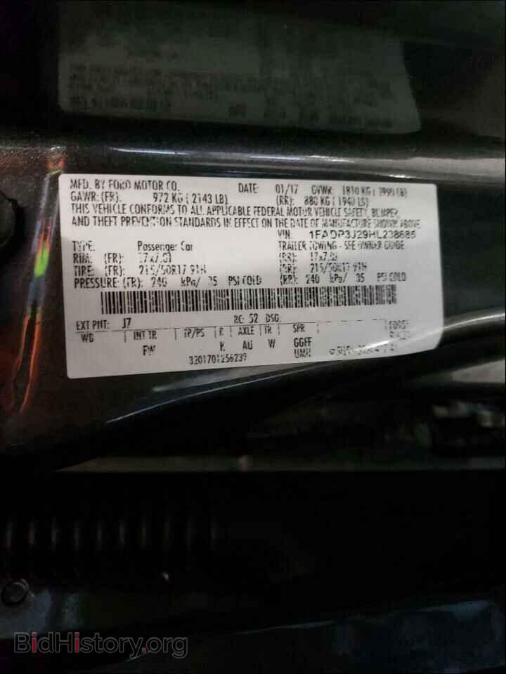 2017 FORD FOCUS - VIN: 1FADP3J29HL238685 - Фото 10