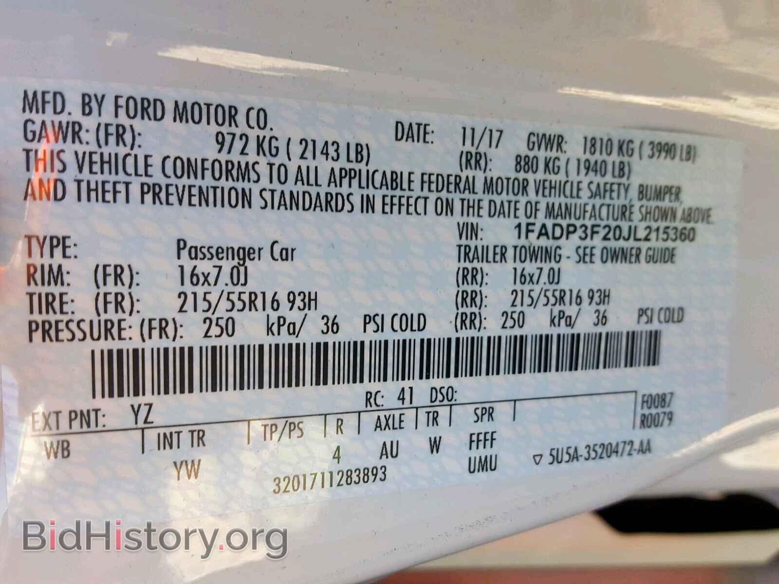 2018 FORD FOCUS SE - VIN: 1FADP3F20JL215360 - Фото 10