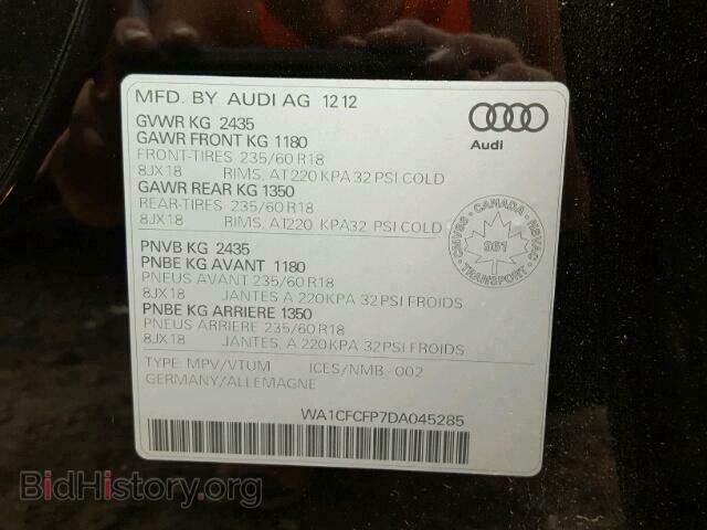 2013 AUDI Q5 - VIN: WA1CFCFP7DA045285 - Фото 10