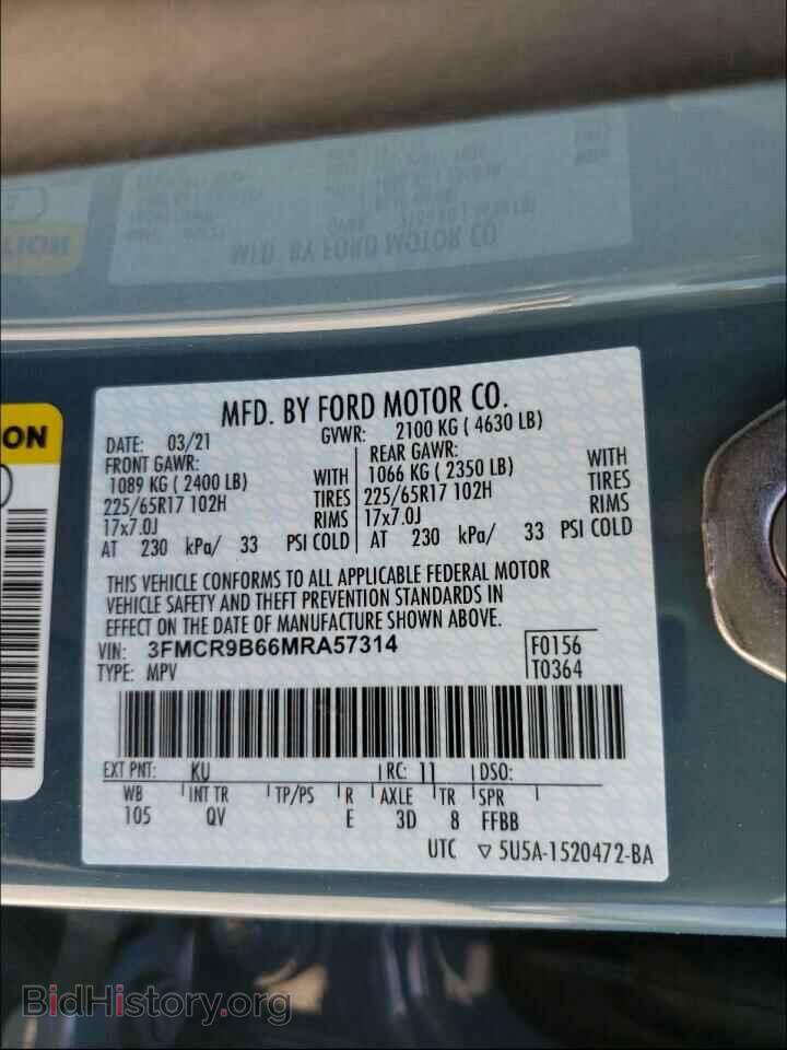 2021 FORD BRONCO - VIN: 3FMCR9B66MRA57314 - Фото 10