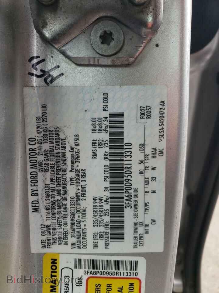 2013 FORD FUSION - VIN: 3FA6P0D95DR113310 - Фото 10