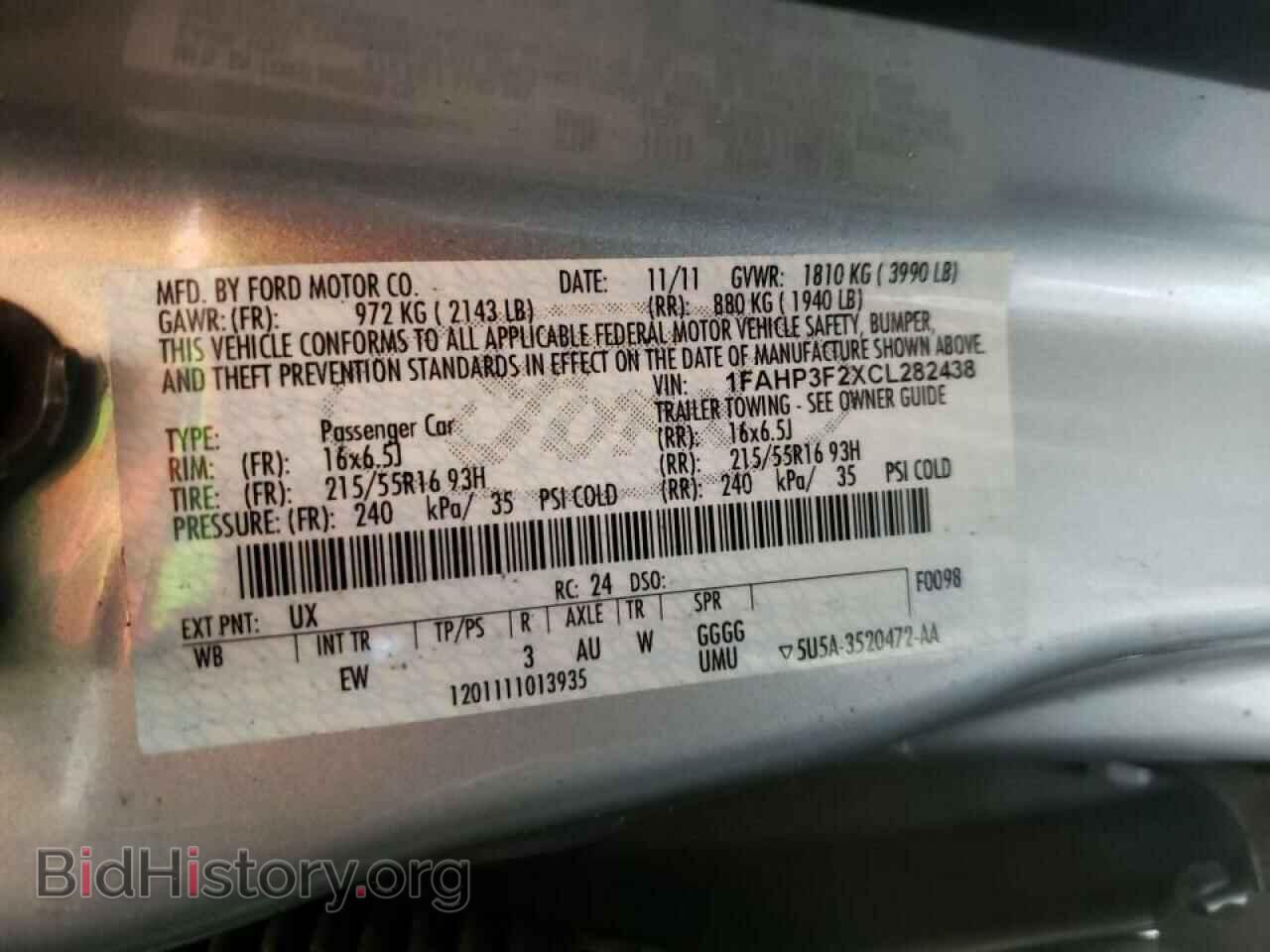 2012 FORD FOCUS - VIN: 1FAHP3F2XCL282438 - Photo 10
