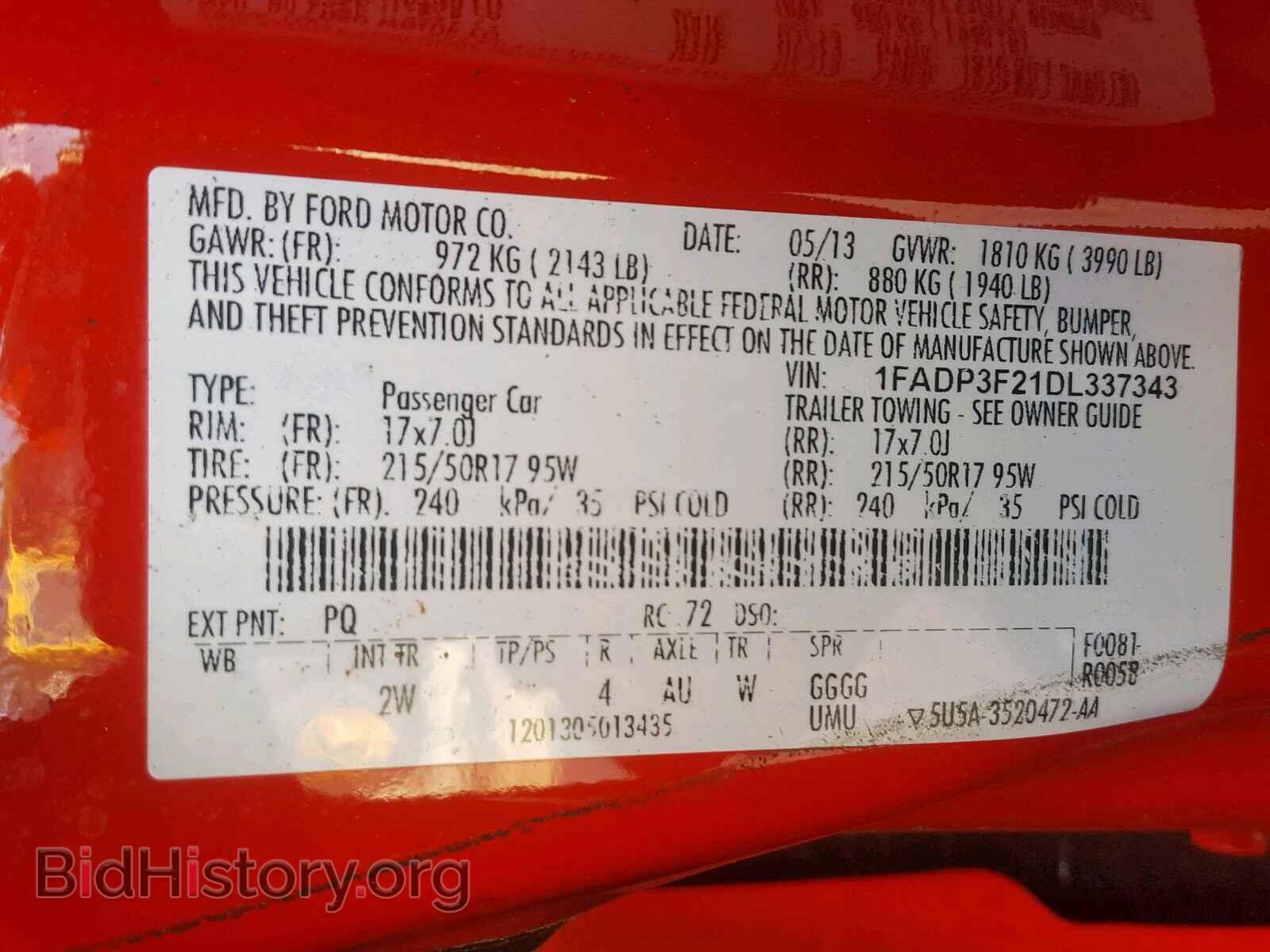 2013 FORD FOCUS SE - VIN: 1FADP3F21DL337343 - Фото 10