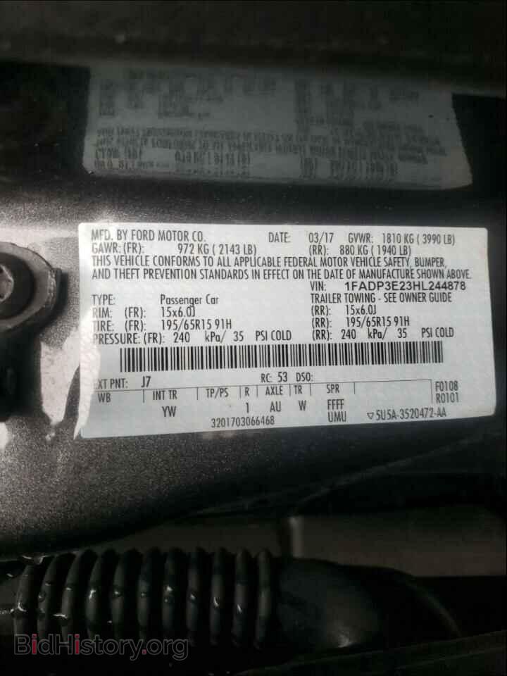 2017 FORD FOCUS - VIN: 1FADP3E23HL244878 - Фото 10