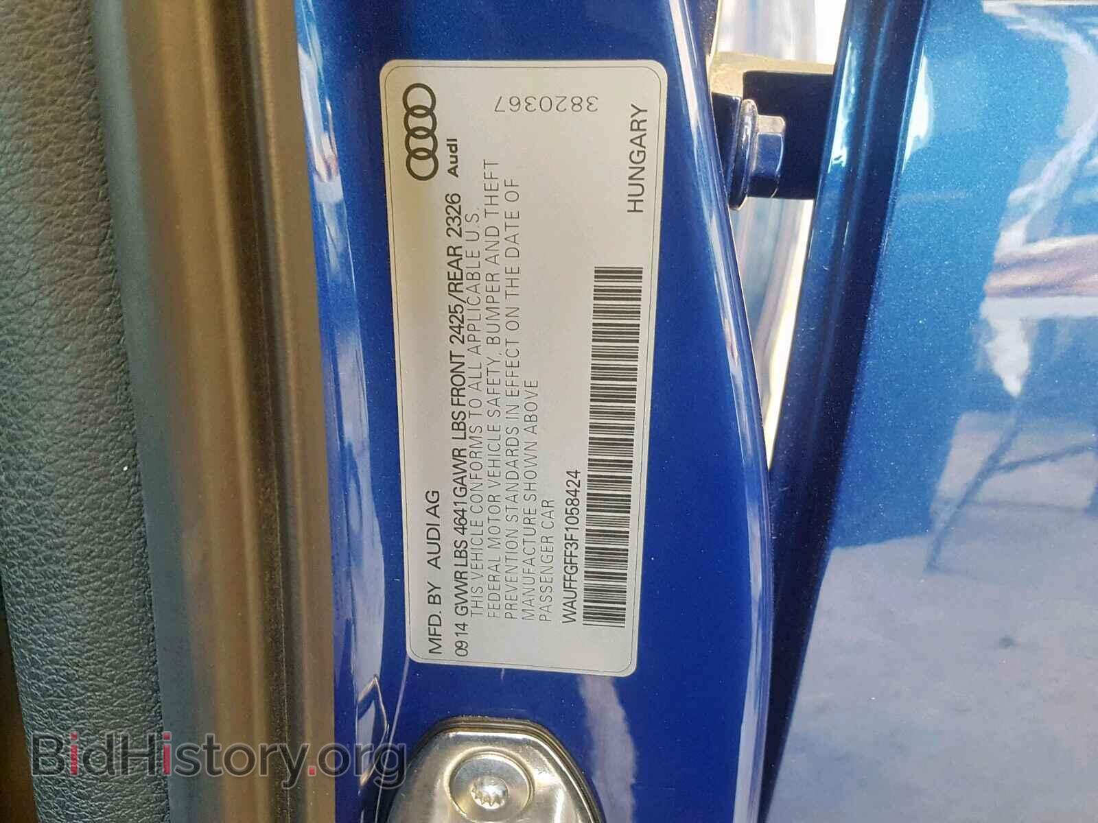 2015 AUDI S3 - VIN: WAUFFGFF3F1058424 - Фото 10