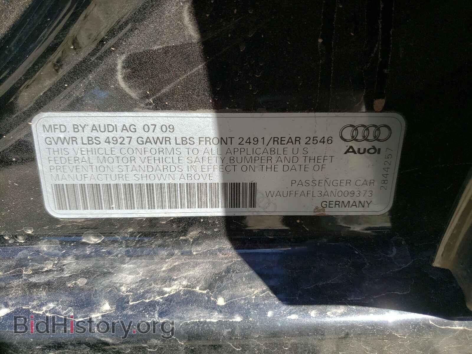 2010 AUDI A4 - VIN: WAUFFAFL3AN009373 - Фото 10