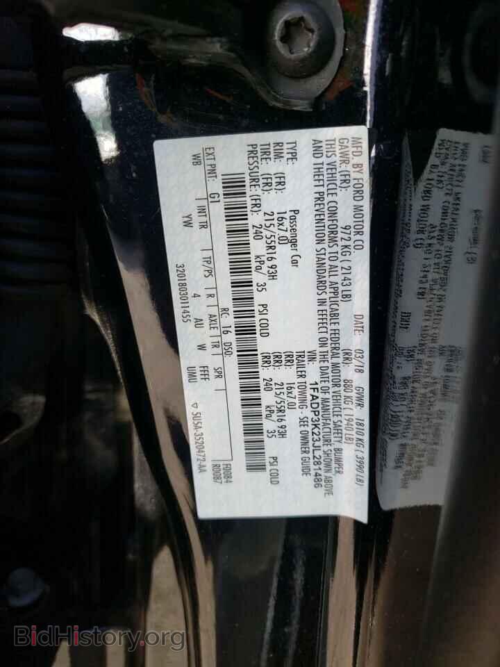 2018 FORD FOCUS - VIN: 1FADP3K23JL281486 - Фото 10