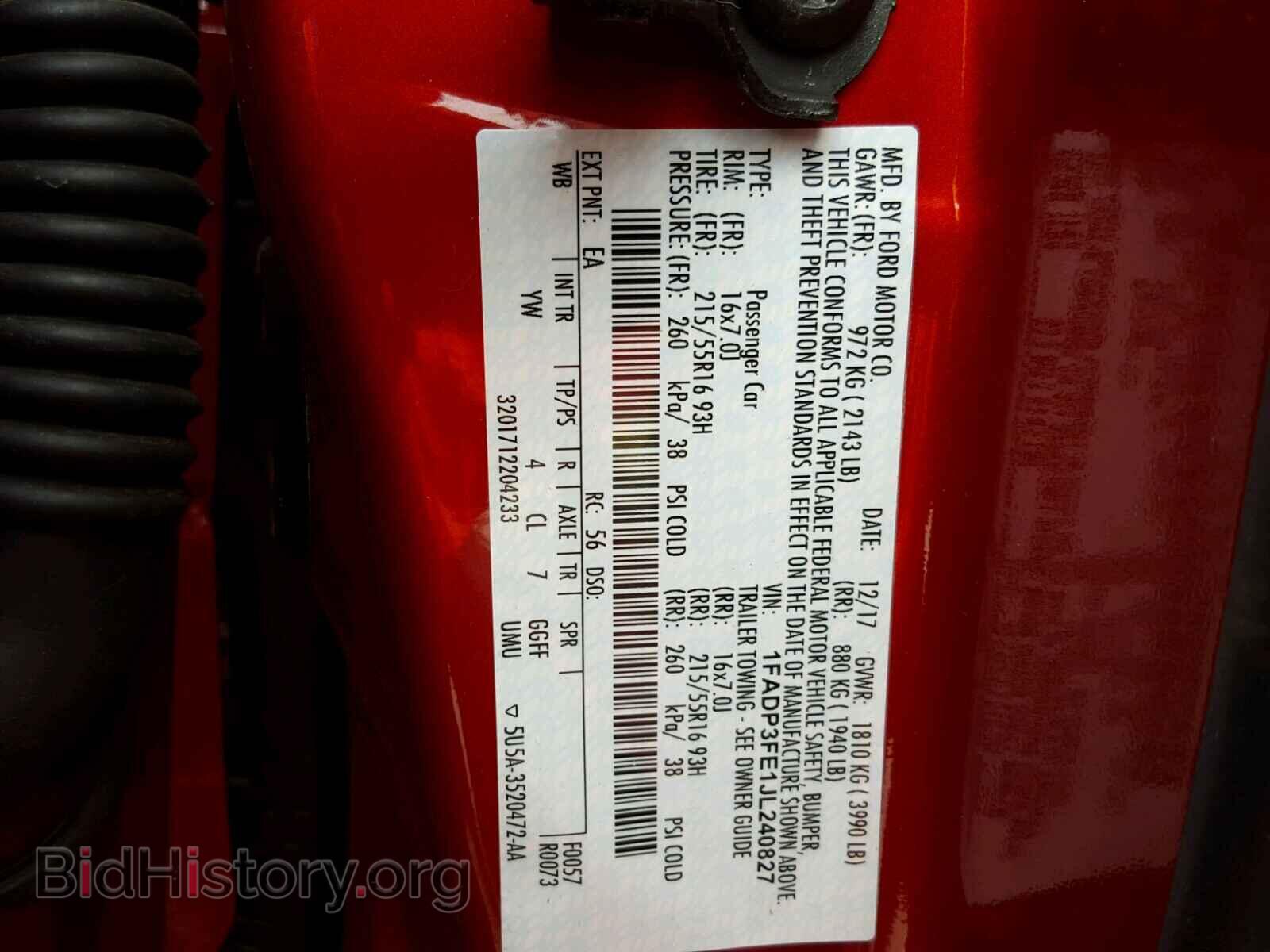 2018 FORD FOCUS - VIN: 1FADP3FE1JL240827 - Фото 10