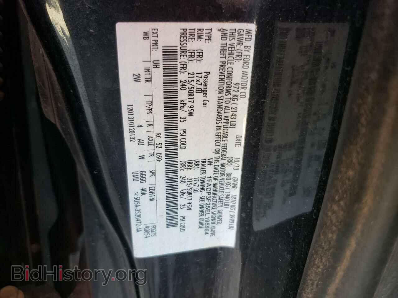 2014 FORD FOCUS - VIN: 1FADP3F25EL195564 - Фото 12