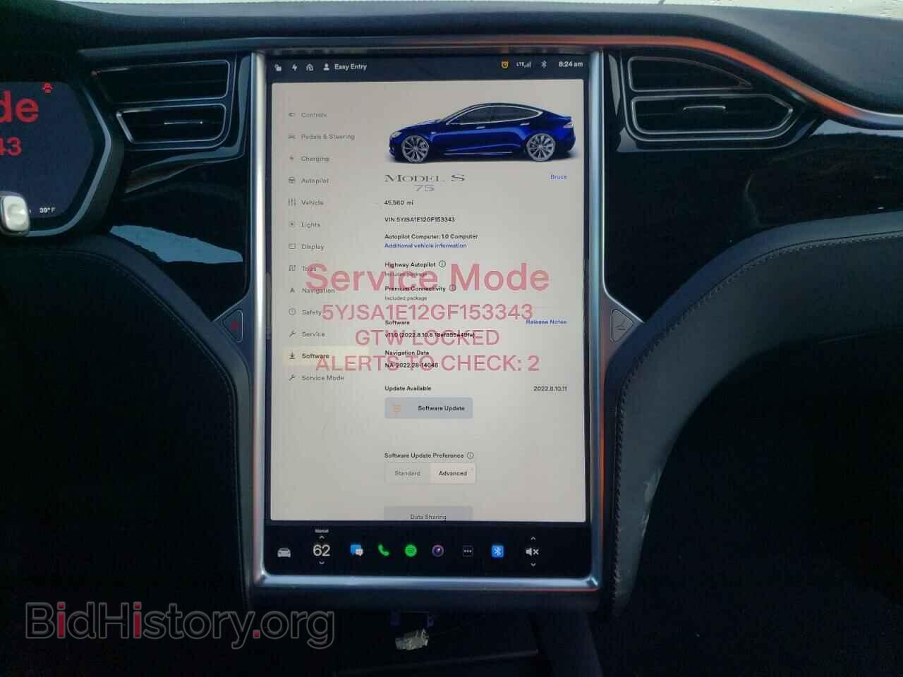 2016 TESLA MODEL S - VIN: 5YJSA1E12GF153343 - Фото 9