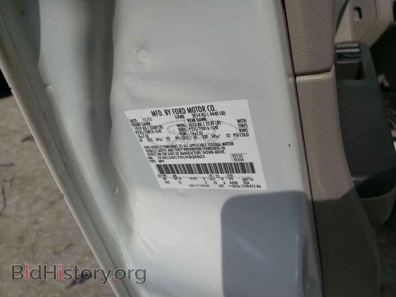 2012 FORD ESCAPE - VIN: 1FMCU0C75CKB26823 - Фото 13
