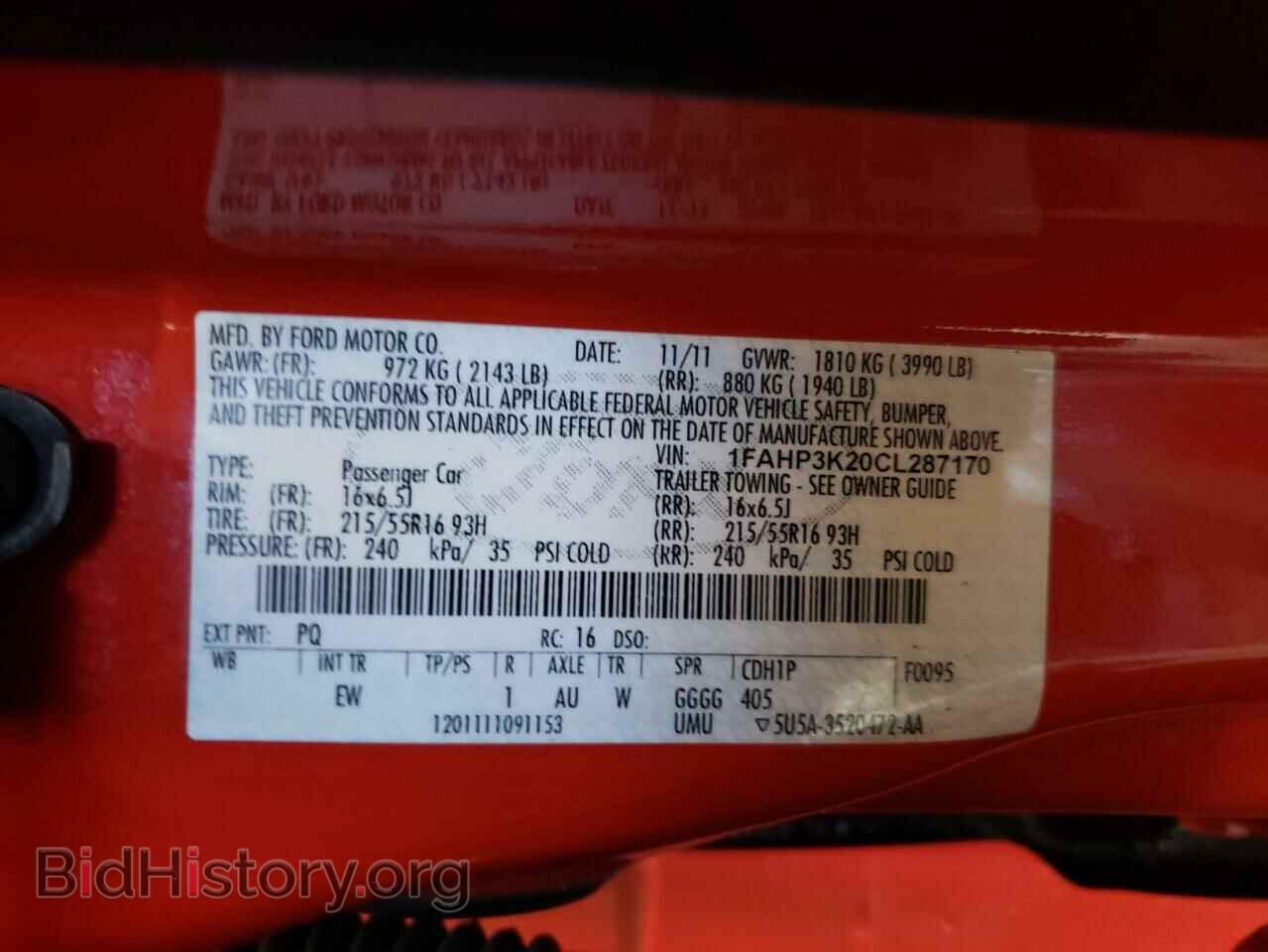 2012 FORD FOCUS - VIN: 1FAHP3K20CL287170 - Photo 10