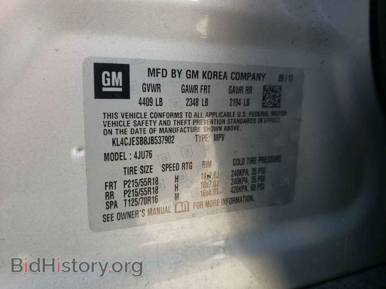 2018 BUICK ENCORE - VIN: KL4CJESB8JB537902 - Photo 10