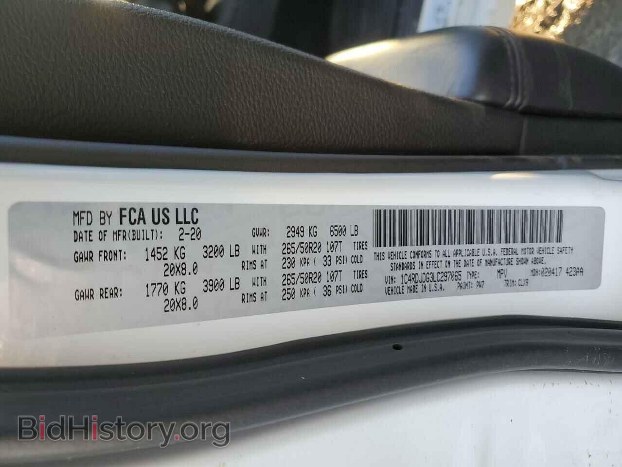 2020 DODGE DURANGO - VIN: 1C4RDJDG3LC297065 - Фото 13