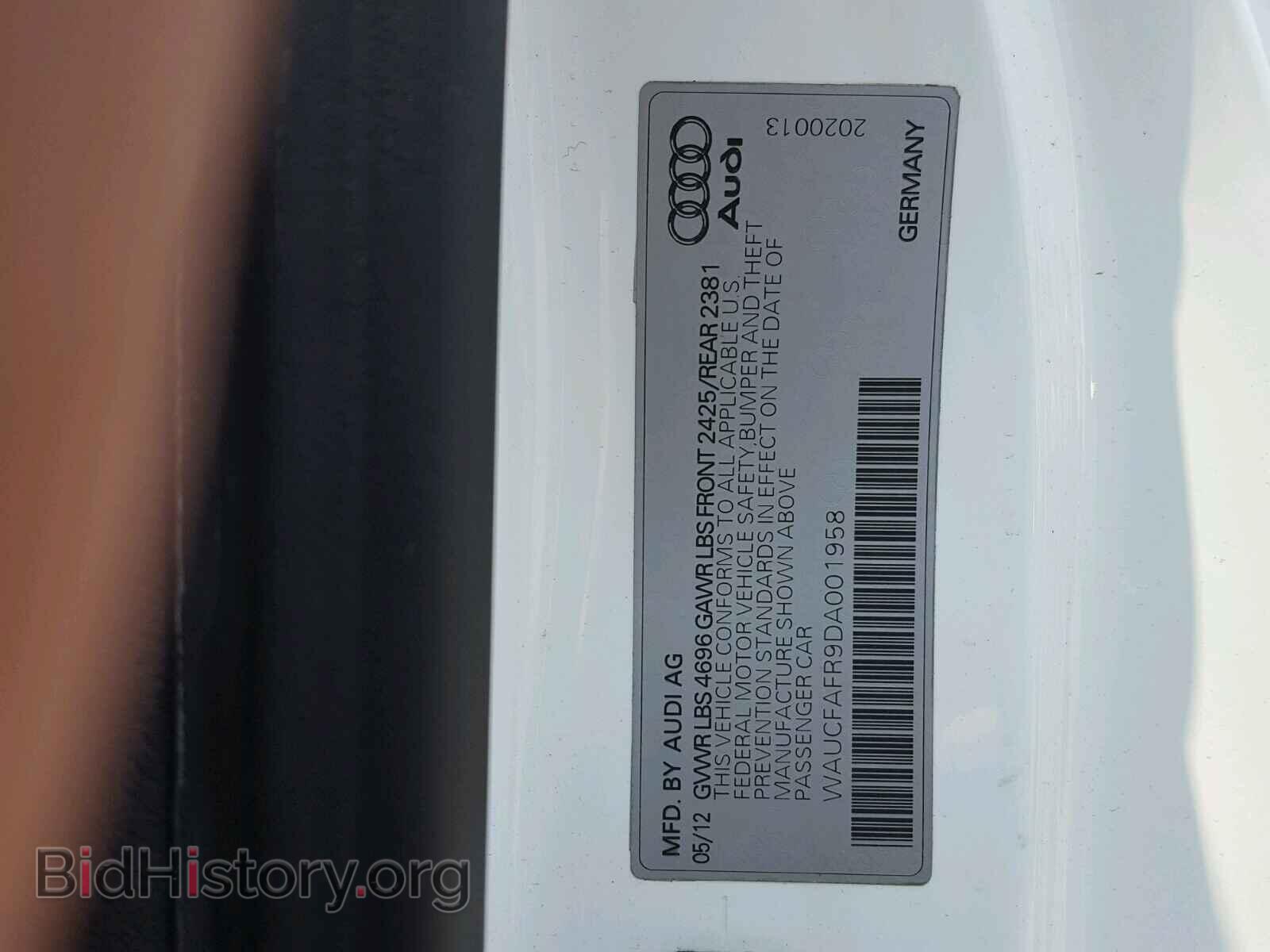2013 AUDI A5 PREMIUM - VIN: WAUCFAFR9DA001958 - Photo 10