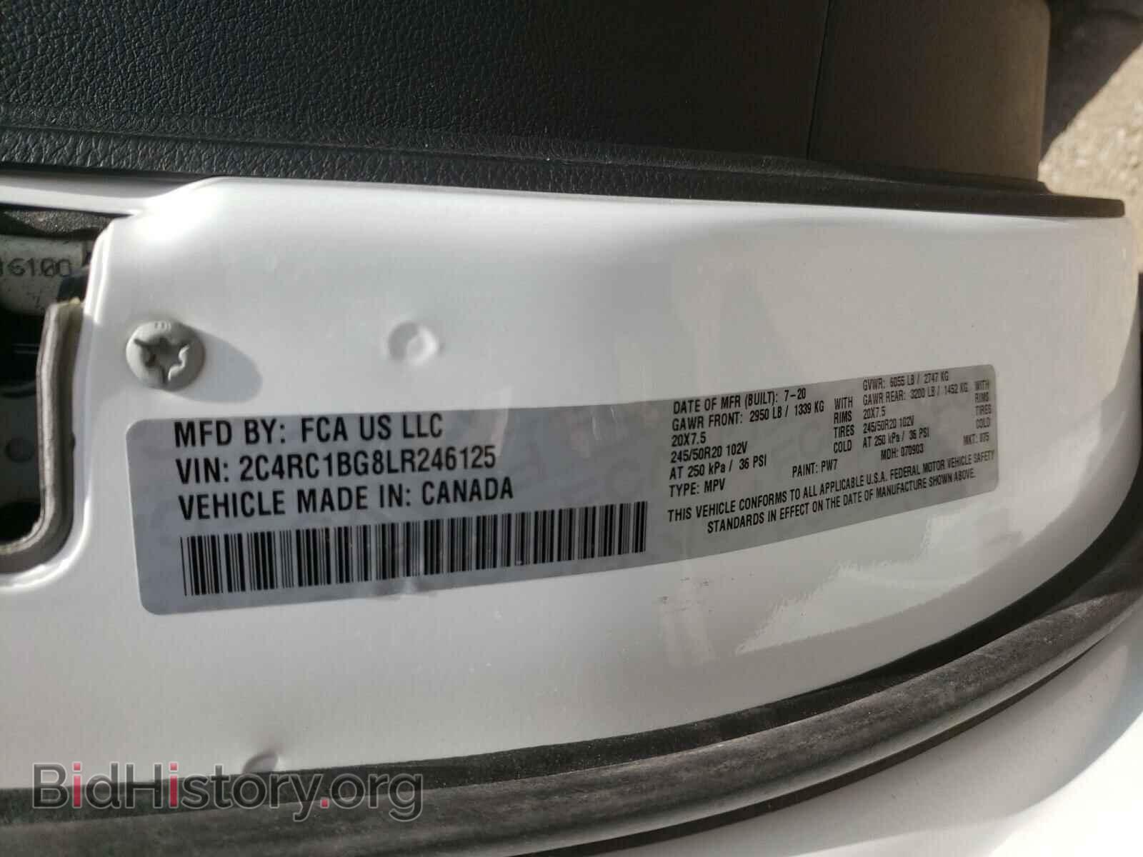 2020 CHRYSLER PACIFICA - VIN: 2C4RC1BG8LR246125 - Фото 10