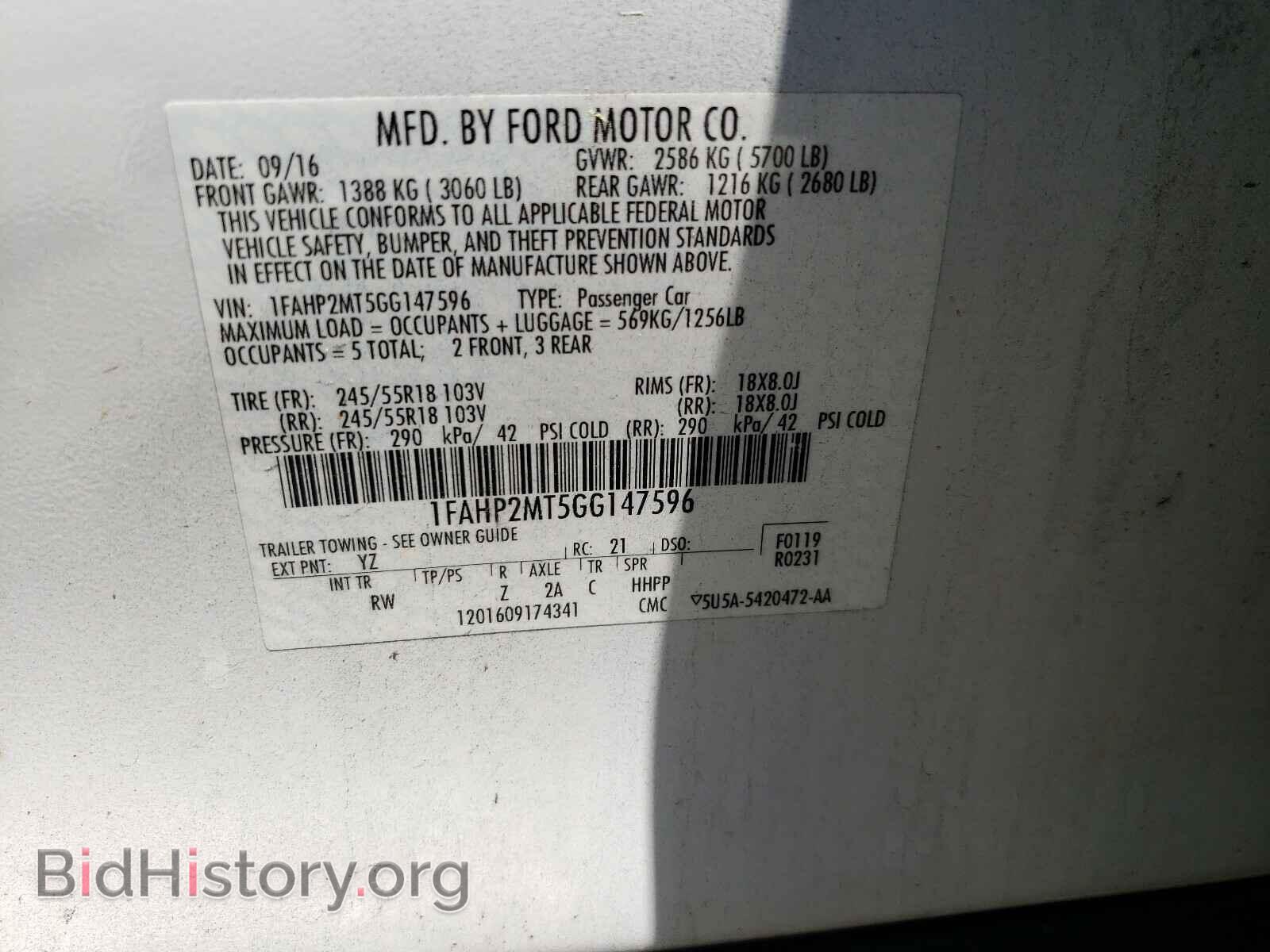 2016 FORD TAURUS - VIN: 1FAHP2MT5GG147596 - Фото 10