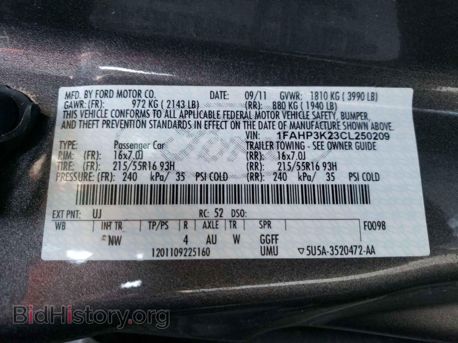 2012 FORD FOCUS - VIN: 1FAHP3K23CL250209 - Photo 10