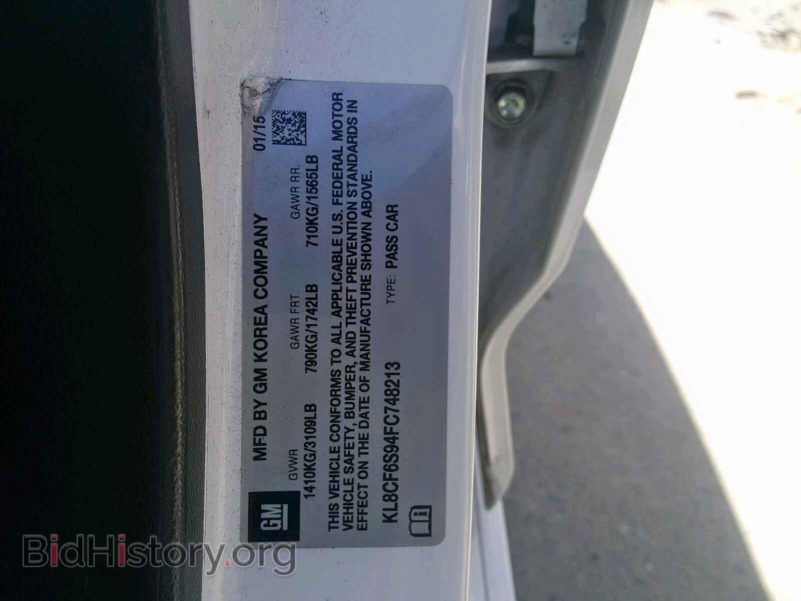 2015 CHEVROLET SPARK - VIN: KL8CF6S94FC748213 - Фото 10