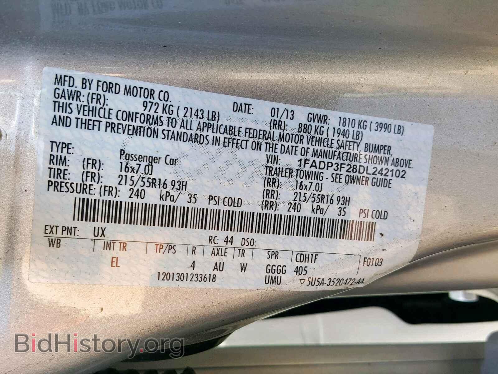 2013 FORD FOCUS SE - VIN: 1FADP3F28DL242102 - Фото 10