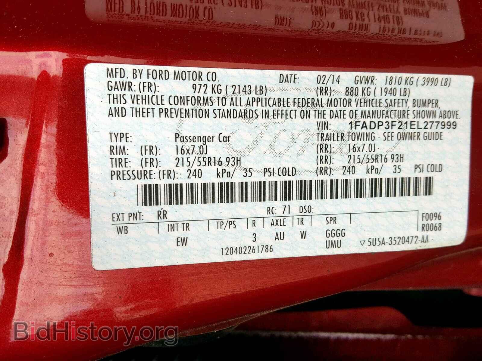 2014 FORD FOCUS SE - VIN: 1FADP3F21EL277999 - Фото 10