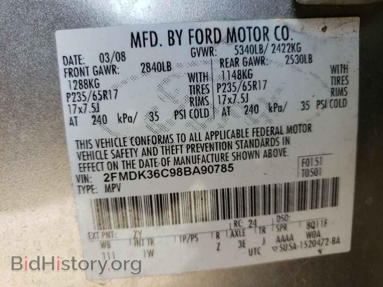 2008 FORD EDGE - VIN: 2FMDK36C98BA90785 - Фото 10