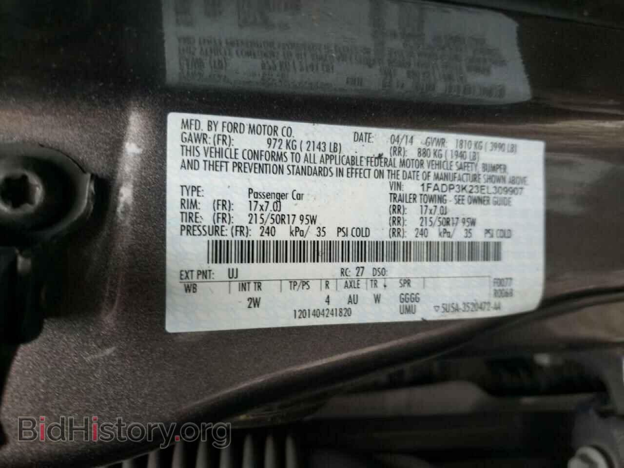 2014 FORD FOCUS - VIN: 1FADP3K23EL309907 - Photo 10