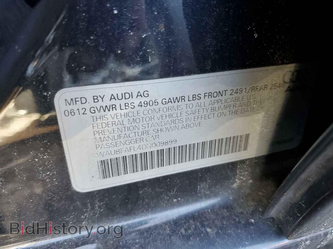 2013 AUDI A4 - VIN: WAUBFAFL4DN009899 - Photo 12