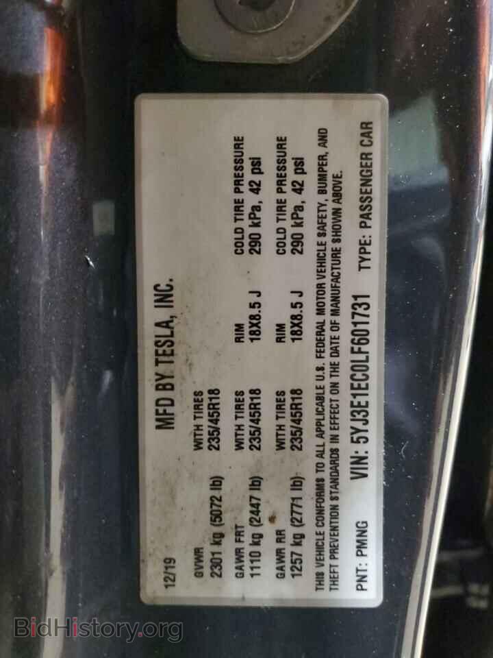 2020 TESLA MODEL 3 - VIN: 5YJ3E1EC0LF601731 - Фото 12