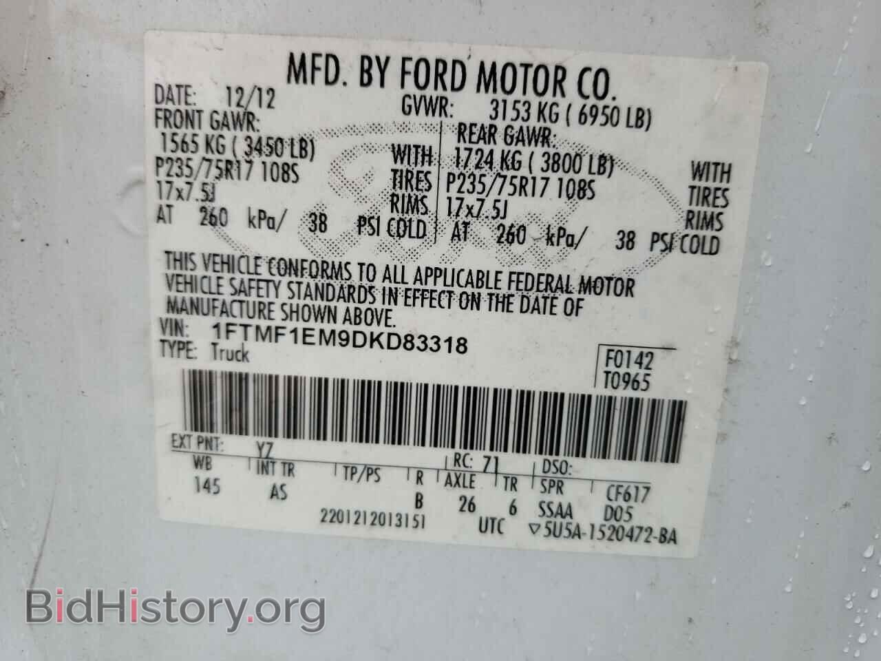 2013 FORD F150 - VIN: 1FTMF1EM9DKD83318 - Фото 10