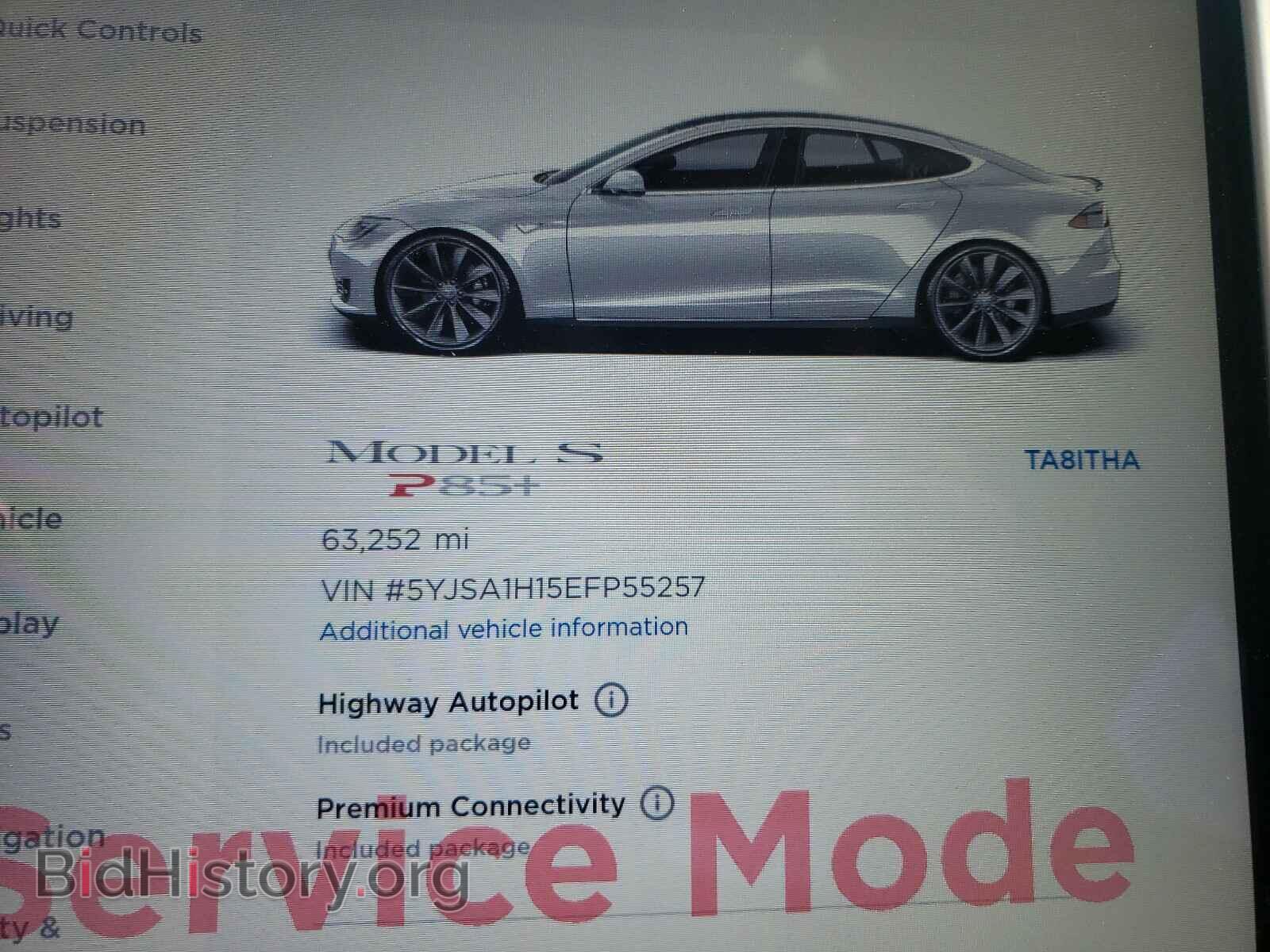 2014 TESLA MODEL S - VIN: 5YJSA1H15EFP55257 - Photo 8