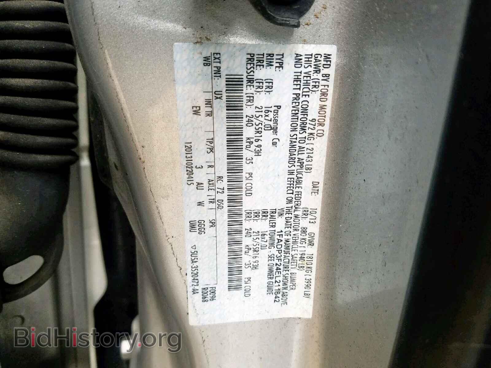 2014 FORD FOCUS SE - VIN: 1FADP3F24EL211642 - Фото 10