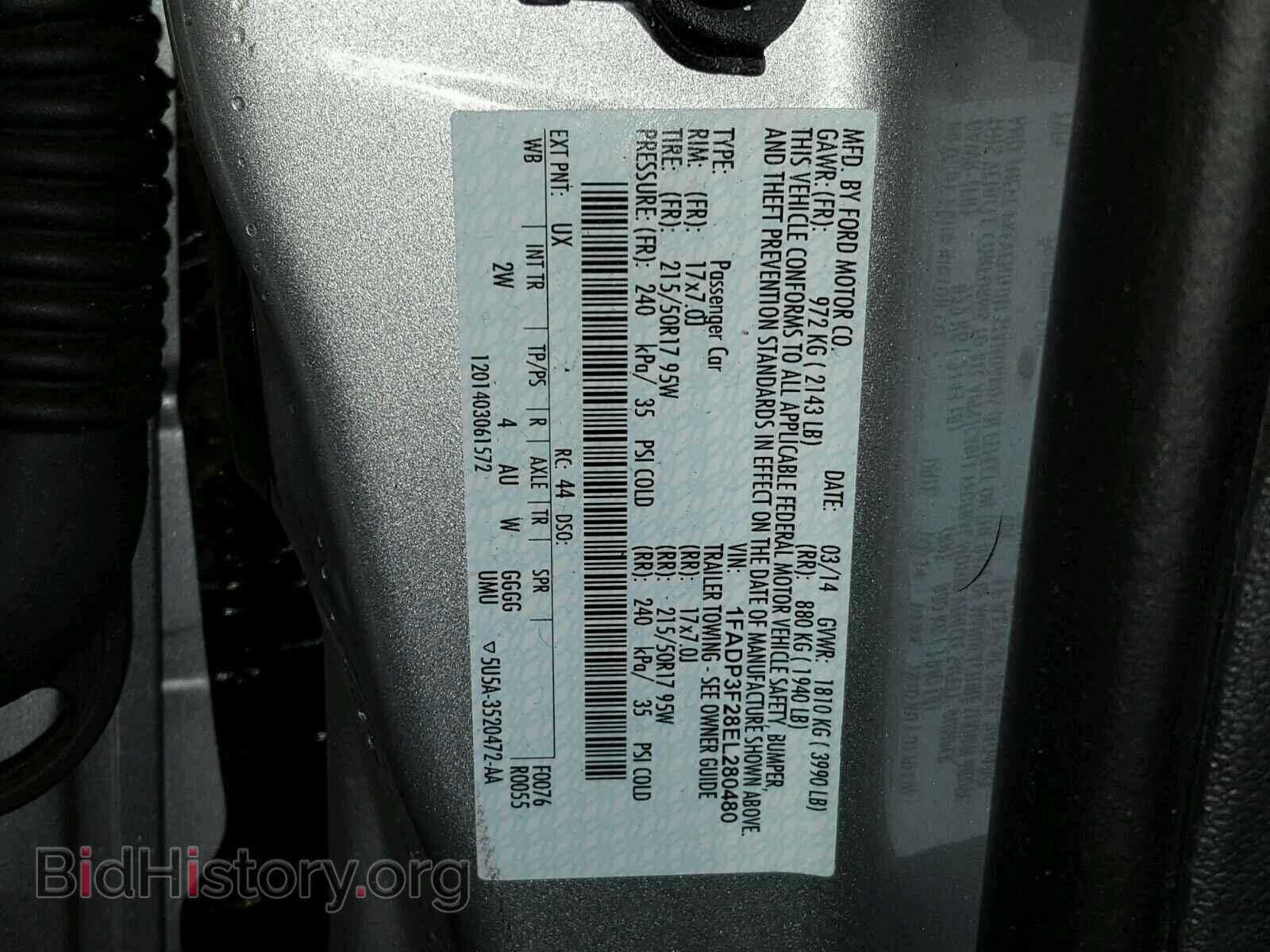 2014 FORD FOCUS SE - VIN: 1FADP3F28EL280480 - Фото 10